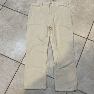 Free People Driftwood Cream Corduroy Patch Pocket Pants 30